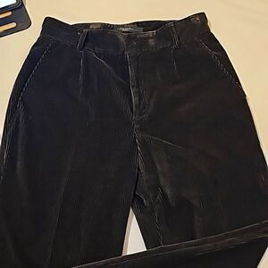 MaxMara Black Straight Leg Pants cordoroy